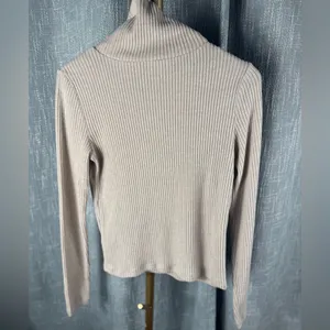 Aritzia Babaton Traverse Turtleneck Ribbed Sweater Cream Size Small thumbnail 10