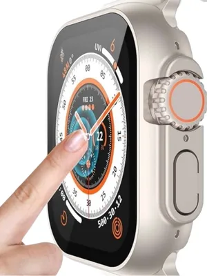Protective Watch Case with Screen Protector Compatible with 49mm Apple Ultra Silver thumbnail 4