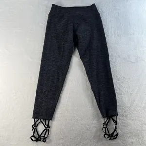 Beyond Yoga S Small‎ Space-Dye Strappy Hem Ballet Leggings Black Steel SM15AW thumbnail 3