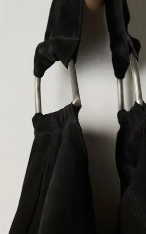 NWT Free People Bobbi Slouch Suede Tote In Black $98 MSRP 100% Leather No refunds returns or cancellations thumbnail 5