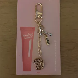 Free with bundle purchase new Lip Gloss Balm Tube Charm Keychain Gold thumbnail 2