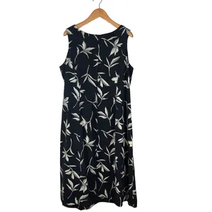Vintage Y2K Dressbarn Black Tropical A-Line Dress Women’s Size 20 thumbnail 4
