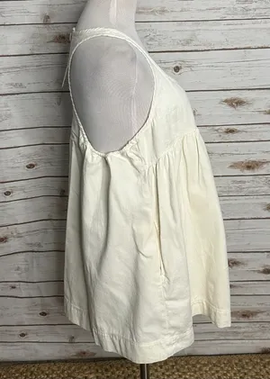 NWT Free People ivory cotton racerback babydoll swing mini dress Size Medium thumbnail 3