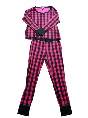 Victoria’s Secret Thermal Pink Black Plaid Pajama Set Size Large thumbnail 2