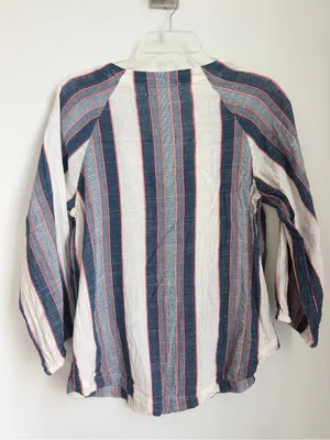 Anthropologie Cloth and Stone Striped Button-Front V-Neck Top thumbnail 4