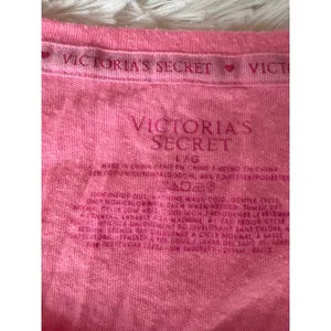 Victoria's‎ Secret Pink Graphic Sleep Shirt Nightgown L/G Silver Heart thumbnail 2