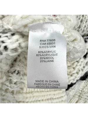Saltwater Luxe Open Knit Sweater Cream Black Size XL Rustic Coastal Boho Chic thumbnail 9