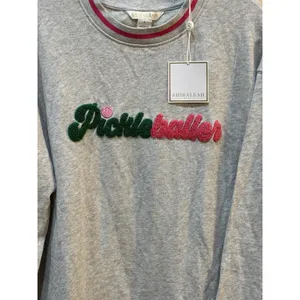 Shiraleah Pickleballer Sweatshirt Size L Pink Green Preppy Country Club‎ thumbnail 5