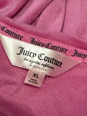 JUICY COUTURE Juicy Velour Short Sleeve Tee XL 20” p2p Pink EUC thumbnail 3