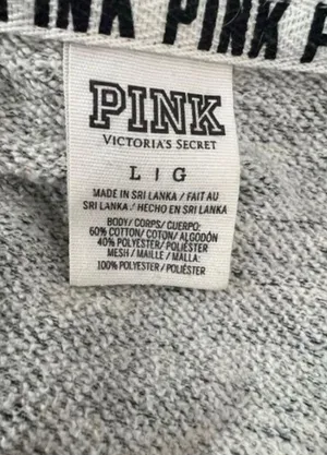 Victoria's Secret PINK Bling Holographic Foil Varsity Crew Sweatshirt Large Grey thumbnail 11