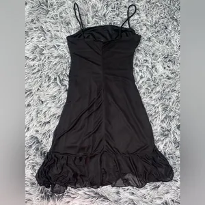 Dollskill Delia’s Black mesh ruffle slip dress thumbnail 4