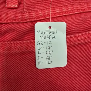 Marigail Mathis Pink Straight‎ Tapered Vintage Y2K Boho Denim Jeans Pants 12 thumbnail 5