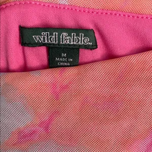 Wild Fable Pink & Orange Race Festival Tie-Dye Mini Skirt thumbnail 2