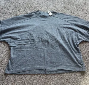 Aerie - Mock Neck Long Sleeve T-Shirt - M, Gray (NWT) thumbnail 1