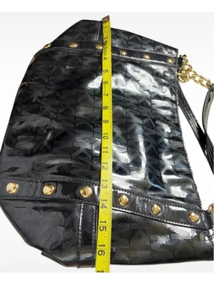 Women's Michael Kors Logo Tote Bag, One Size, Black and Gold thumbnail 9