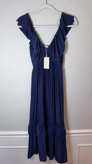 Ramy Brook Nelly Dress Midi MSRP $495 Size XXS Navy Blue Flowy Cocktail NWT thumbnail 10