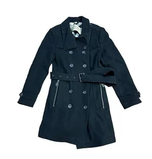 Burberry Brit Double Breasted Belted Virgin Wool Trench Coat thumbnail 1
