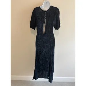 NWT Anthropologie Rue Stiic Blue Heart Print Size Small Open Back‎ Maxi Dress thumbnail 2
