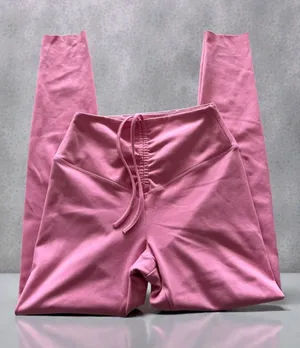 Pink Active Victoria's Secret Cinched Front High Waisted Leggings Rose Small‎ thumbnail 1