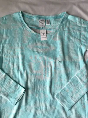 Aeropostale Blue Tribal Print Long Sleeve Shirt With Open Back thumbnail 2