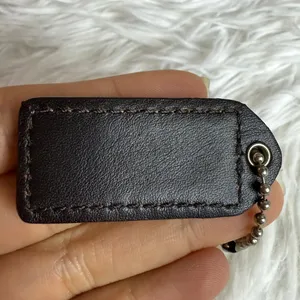 1.5" y2k COACH Vintage Dark Brown Fob Bag Charm Hang tag Hangtag thumbnail 2