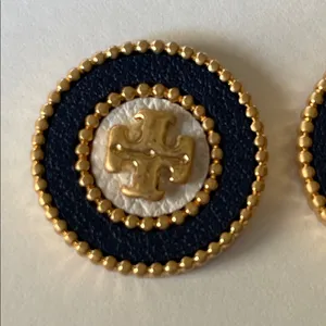 Tory Burch Milgrain Logo Stud Earrings NEW thumbnail 2