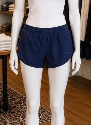 Fair Harbor Womens Athletic Shorts Navy Blue Lined Zipper Pockets XS thumbnail 1