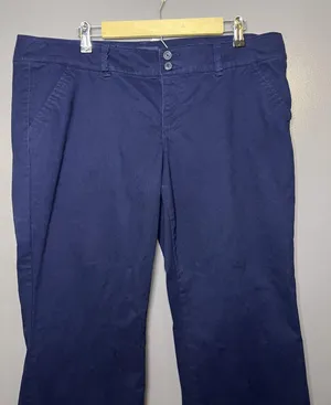 American Eagle Outfitters Pants Womens 16 Long Blue Chino Straight Leg Stretch thumbnail 1