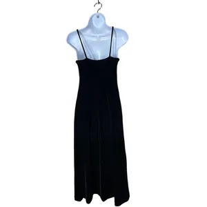 Vintage Maurices 90s Velvet Black Sleeveless High Neck‎ Dress 3/4 thumbnail 5