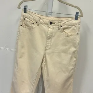Future Collective Gabriella Karefa-Johnson Flare Jeans Cream High Rise Size 8 thumbnail 3