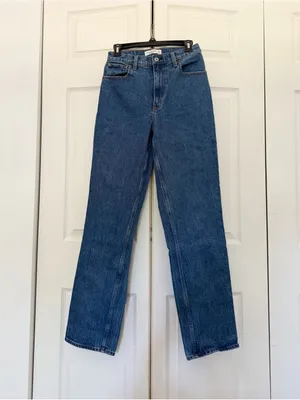 Abercrombie & Fitch Ultra High Rise 90's Straight Jean Blue Jeans 27 4L Long thumbnail 2