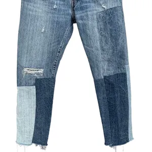 Levi’s 501 SZ W27 L27 Patchwork Jeans Ragged Lands Button-Fly Distressed Frayed thumbnail 3