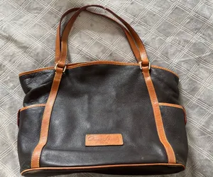 Dooney & Bourke Florentine Kristen Black Leather Shoulder Tote Bag thumbnail 1