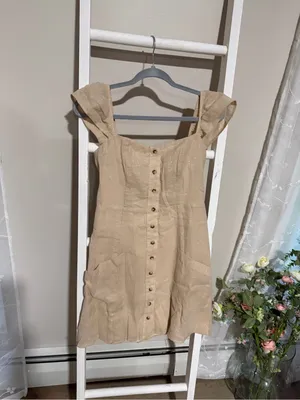 Show Me Your MuMu Beige Button-Front Mini Dress thumbnail 2