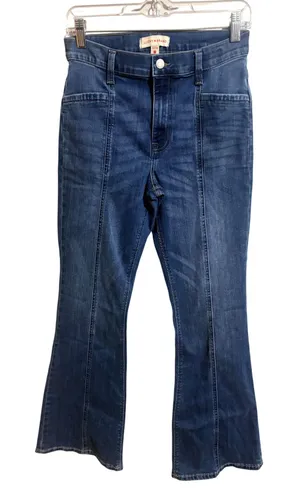 Lucky‎ Brand Stevie High Rise Flare Jeans Womens 4/27 Blue Excellent Seam Detail thumbnail 1