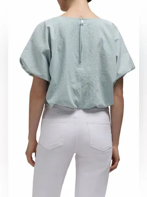 Hunter Crop Bubble Blouse in Surf‎ Spray XL NWT thumbnail 4