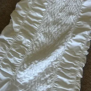 Guess vintage 90’s white strapless body con dress lettuce hem fishtail thumbnail 4