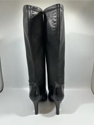 Cole Haan Nydia Black Tall Stretch Nappa Leather Boots 7B Made in Italy Luxury thumbnail 7