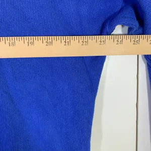 FH Clothing Co Royal Blue Ribbed Cotton Mock Neck Boxy Top Made in USA Large thumbnail 4