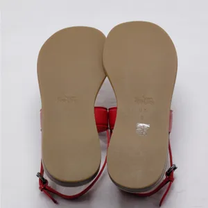 Coach Womens Gracie Thong Sandals Size 6.5 Red Leather Flats Quiet Luxury Resort thumbnail 11