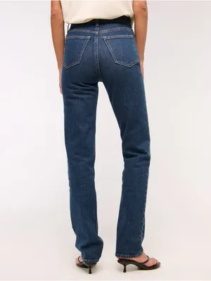 Abercrombie‎ & Fitch The 90s Straight Jean Ultra High Rise Curve Love Size 8/29R thumbnail 4