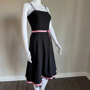 Vintage 90’s Y2K A. Byer Whimsigoth Prom Cocktail Lace Dress With Bow Detail thumbnail 7