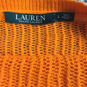 Lauren Ralph Lauren Linen Blend Sweater Womens Large‎ Ombre Open Knit Boat Neck thumbnail 3