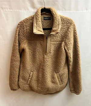 Abercrombie & Fitch Soft A&F Sherpa Fleece Quarter Zip Pullover Medium thumbnail 1