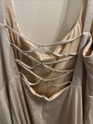 Jules & Cleo Shimmering Gold Prom Dress thumbnail 3
