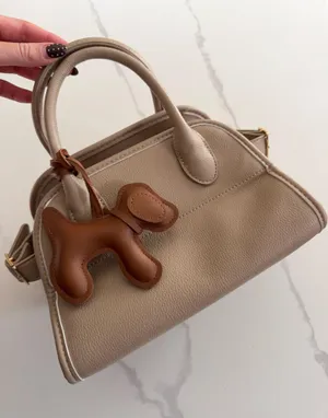 Kelly & Katie Charm Dome Satchel Brown Tan thumbnail 1