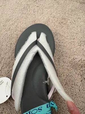 Solei Sea Women's Size 8 In Grey and Pink Flip Flops thumbnail 7
