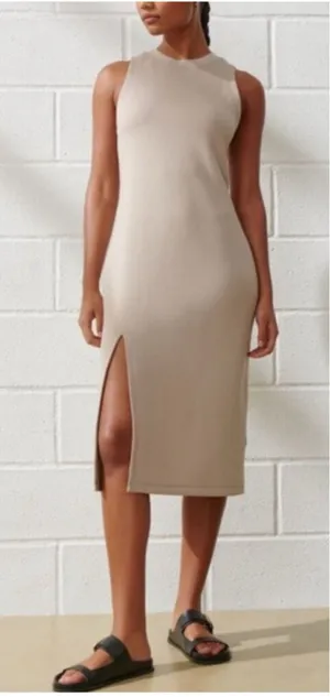 Abercrombie & Fitch YPB neoKNIT Unlined Column Midi Dress Size Medium thumbnail 1