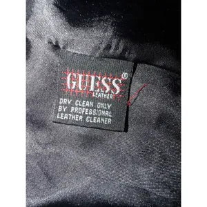 GUESS Dark Olive Genuine Leather Jacket with Black Faux Fur Collar Size S thumbnail 3