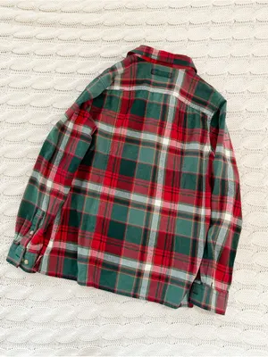 Duluth Trading Co Red & Green Plaid Button thumbnail 2